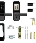 WiFi Smart Deadbolt With Handle And Video Peephole For City Pros In Upscale Apartments And Condos, Fingerprint And PIN Keyless Entry