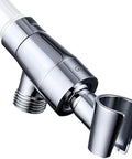 Metal Shower Head Holder For Handheld Showers Built Tough Adjustable Universal Shower Arm Mount Chrome Finish Brass Construction