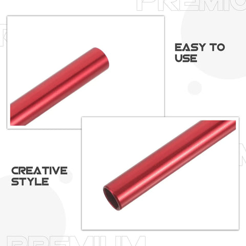 Close-up of red aluminum sleeve from 5 Piece Aluminum Tent Pole Repair Tube Connector Kit For Camping Tents Replacement Sleeve Lifesaver Quick Fix For Damaged Poles Universal Fit Outdoor Gear And Accessories.