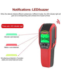 Boss Level Digital Stud Finder Wall Scanner Dead On Detection showing LED indicator lights for detecting wood, metal, and wires.