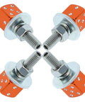 Dice License Plate Screw Fasteners Kit Four Piece Set For Cars Trucks And Motorcycles Orange Durable Stainless Steel And Aluminum Alloy