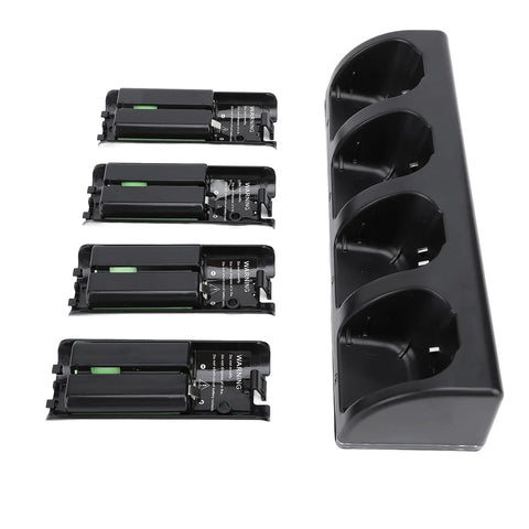 4 In 1 Remote Charger Dock With Four 2800mAh Rechargeable Batteries Simultaneous Charging Station For Game Remotes