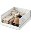Stackable Closet Organizers Supercharge Your Home Storage Routine With Durable Wardrobe Bins, 32.5x42.5x23.5cm, holding folded clothes and accessories.