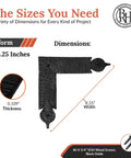 Top Shelf 4 Pack 8.25 Inch Black Metal L Brackets with 0.109" thickness for rustic furniture and cabinet hardware upgrades.