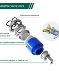 Exploded view of ceramic valve core for All In One Shower Faucet Set With Tub Spout And Chrome Trim Kit Pressure Balanced Valve