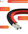 Close-up of UL3266 electronic wire with XLPE insulation, tinned copper strands, ideal for 125°C and 300V applications.