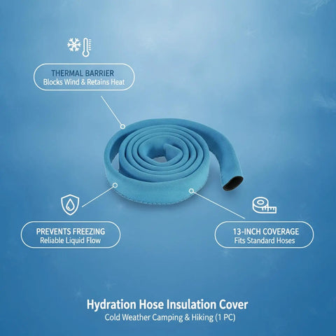 13 Inch Neoprene Style Hydration Hose Insulator Sleeve Thermal Cover for Backpack Water Bladders, blue sleeve