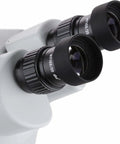 Pro Grade Binocular Stereo Zoom Microscope With Boom Stand, 7X To 45X Magnification, 0.7X To 4.5X Zoom Objective, 80 LED Ring Light, WH10x Eyepieces, Long Working Distance For Circuit Boards And Dental Gear, Maker Friendly close-up of WH10x eyepieces