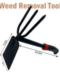 2-In-1 Garden Hoe And Cultivator Rake With 3-Claw Tiller Ergonomic Weeder And Weed Puller Durable Hand Tool side view