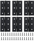 2.5 Inch Matte Black Door Hinges 6 Pack With Solid Steel Build, Square Corner, Built To Last Butt Hinge Hardware And Matching Screws