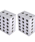 Dead Nuts Accurate Matched Pair Two Three Four Inch Machinist Setup Blocks With.0003 Tolerance, featuring 23 threaded holes.