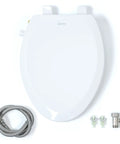 Non Electric Elongated Bidet Toilet Seat Plug And Play Self Cleaning Wash Nozzles Adjustable Water Pressure with installation parts.