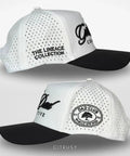 Performance Trucker Golf Hat Black For Men And Active Lifestyles Breathable Mesh Water Resistant Sweat Proof 5 Panel Side View