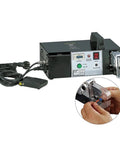 Heavy Duty Electric Terminal Crimping Machine With Seven Premium Steel Dies Fast Acting Multi Purpose Cable Tool showing controls and foot pedal.