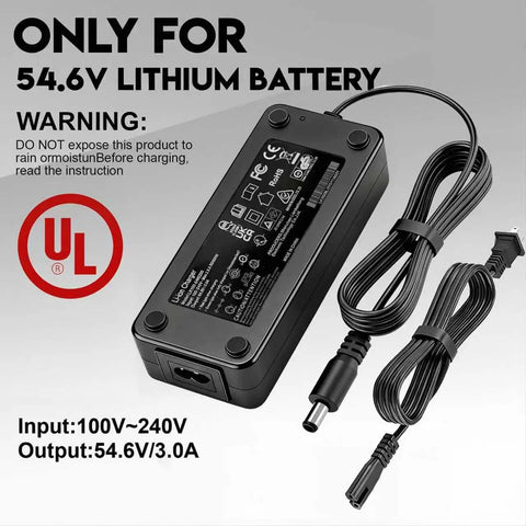 Universal 54.6V 3A Smart Charger For 48V Lithium Bikes Scooters And Hoverboards Fast Charge With 100 To 240V Input 7 In 1 Replacement Kit Featuring Interchangeable Connectors Compatible With Segway Volpam Jetson And More