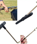 4 Pack Trampoline Spring Puller Tool With T Hook Extension And Ergonomic Handle Grip for outdoor setup shown with user