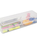 Stretch Art Box With Snap Shut Latch Clear Polypropylene Organizer For School And Art Supplies Durable Hinges And Double Clasp
