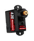 4.3G Micro Servo Motor with Metal Gear, ideal for RC cars, planes, and robots, close-up view of single unit in black casing