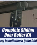 Top-Hung Sliding Door Roller Kit With 4 Durable Wardrobe Wheels for Bypass Closet and Kitchen Doors, galvanized steel roller installed