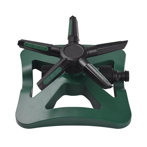 Green 360 Degree Rotating Lawn Sprinkler With 5 Arms And 20 Nozzles, No Power Needed Auto Watering System For Yard And Garden