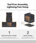 Assembly diagram for Foldable Large 3D Printer Enclosure Tent With Aluminum Insulation And Viewing Window, steps 1 and 2