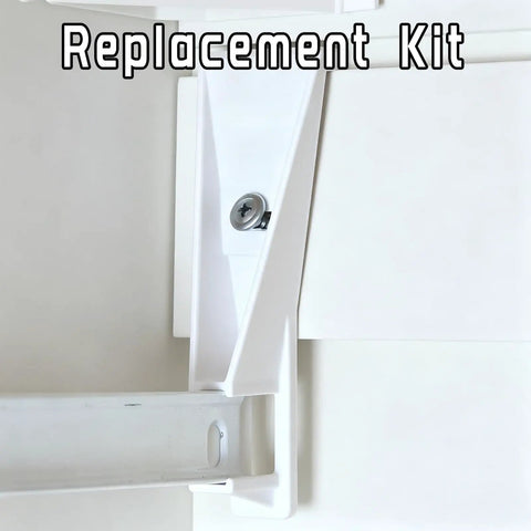Super Tough Petg Drawer Guide Mounting Brackets For Kitchen Cabinets And Vanities Quick Slide Suspension Hardware Two Piece Set Easy No Sweat Standard Framed Cabinet Setup Glides Knockout Smooth close-up of white PETG bracket with screw.