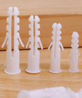 Set Of 100 White Plastic Wall Expansion Anchors 2.5 By 0.7 Cm Hollow Wall Plugs For Drywall Plasterboard Gypsum Board Mounting