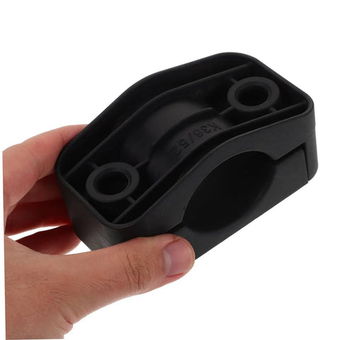 Knockout Quality High Voltage Cable Clamp Grips Wiring Harness Rock Solid For Distribution Box Wire Clutter Control And Dead Simple Electrical Routing Saves Real Time Effort In Black, held in hand.