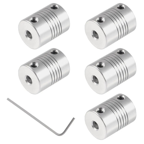 5 Pack Flexible Couplings 5mm To 8mm For NEMA 17 Stepper Motors In 3D Printers And Tiny CNC Machines, includes hex wrench