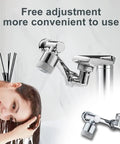 1080 Degree Rotating Faucet Aerator with Universal Splash Filter and Big Angle Swivel Extender for convenient hair washing