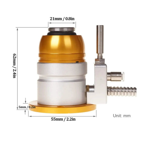 Side view of CNC Z Axis Tool Setter Gauge for Router Engraving Machine with 24V DC Normally Closed Sensor, showing dimensions.