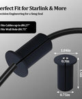 Grommets For Starlink Cables 0.75 Inch Wall Pass Through Silicone Grommets Dustproof Waterproof with cable dimensions shown