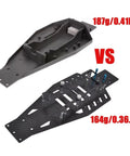 Comparison of Carbon Fiber 1/10 RC Chassis Lower Frame Upgrade for Bandit, Rustler, VXL 2WD with weights