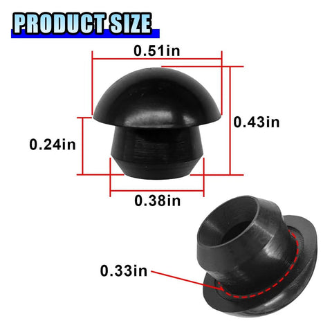 6 Pack Bottle Jack Oil Filler Plugs, 8mm Rubber Hydraulic Filler Plugs Bung for Floor Jacks, Replacement Fill Plug Set with measurements