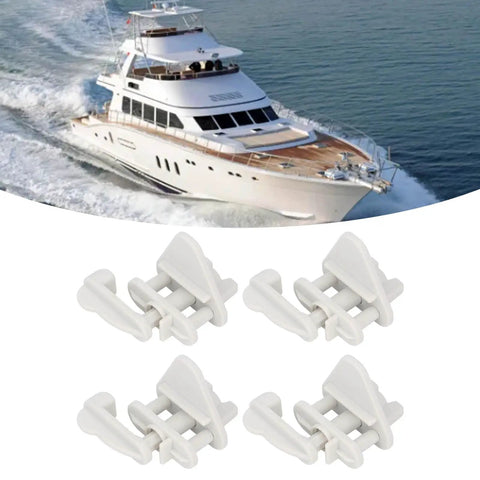 Gate Latch Kit Four Pack for ABS Pontoon Door Frames on Square Size Boats and Yachts with yacht in background