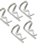 R Shaped Spring Cotter Pins Kit 5 Pack M5x100mm Stainless Steel 304 Hairpin Clips For Hitch Pin Lock System Anti Rust Reusable Heavy Duty Fasteners
