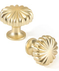 12 Pack Vintage Brushed Gold Cabinet Knobs Set For Kitchen Dresser And Wardrobe, Solid Zinc Alloy Hardware Pulls, Elegant Brushed Finish, An Easy Upgrade For Your Cabinets And Furniture, Elevate Home Decor, scalloped detail