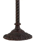 Base of Bronze Tiffany Style Torchiere Floor Lamp 68.57 Inch Tall With Handcrafted Multicolor Stained Glass Bowl Shade Traditional Art Deco Metal