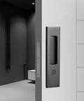 6.3 Inch Privacy Pocket Door Lock Hardware For Double Barn Doors Keyless Mortise Lock Sliding Door System In Black Durable