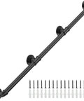 10 Ft Industrial Black Pipe Handrail For Stairs Wall Mount Kit 1.3 Inch Diameter Grab Bar Rail with screws and brackets