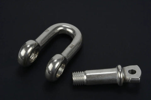 Rock Solid 1/2 Inch Chain Shackle Clevis Bow Ring Forged From Saltwater Proof 316 Stainless Steel, 1/2 inch diameter, includes moused pin.