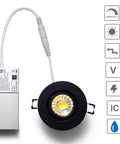 10-Pack 3-Inch LED Gimbal Downlight Dope Canless Pot Light 8W 3000K Dimmable 830Lm 120V Recessed Ceiling Rotatable Directional Black ETL Certified IC Rated With Junction Box