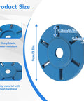 Heavy Duty Six Tooth Wood Carving Disc For Angle Grinder Beast Mode Stump Remover And Milling Cutter Flat Blade, 9cm size.
