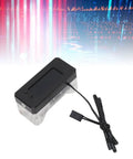 Inline PC Water Cooling Flow Meter with OLED Display, black casing, and cable against a digital background, monitors flow rate and temperature.