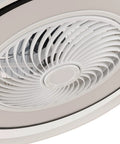 WEvalMC Ceiling Fan Light with Control Modern 5 Blades 3 Color Temperatures close-up view of white fan blades and motor.