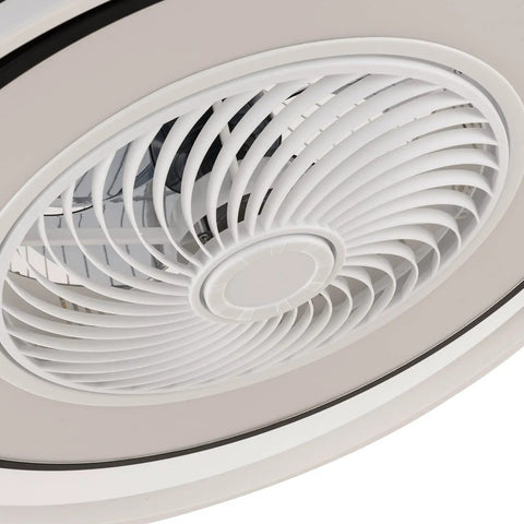 WEvalMC Ceiling Fan Light with Control Modern 5 Blades 3 Color Temperatures close-up view of white fan blades and motor.