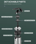 Electric Citrus Juicer With Brushed Stainless Steel Finish components showing detachable parts for easy cleaning.