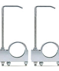 Two Pack Exhaust Clamp With Hanger For 3 Inch Exhaust Pipe Heavy Duty Universal Exhaust Hanger Kit For Cars And Trucks Includes 9.5 Inch Rod With 8 Inches Of Thread M10 Rod With 3 By 8 Inch Nut Easy Install Secure Durable Mount.