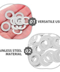 Stainless Steel Door Handle Washers and Spindle Repair Kit 100 Pcs Flat Thin Shims 8x12x0.1mm Door Knob Spacers for Home Hardware Maintenance and Furniture Repair DIY Ready, stainless steel washers