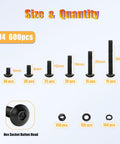 M4 Screw Kit With Nuts And Washers Kadrick 600Pcs Alloy Steel Grade 10.9 shown in various sizes and quantities
